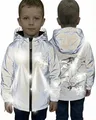 HECKBO Kinder Dinosaurier Dino Regenjacke Windjacke aus Reflektoren Material Jacke Jungen - 4 Jahre - wasserdicht & winddicht
