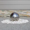 CLGarden Springbrunnen ESB3 aus Edelstahl mit 30cm polierter Edelstahlkugel Kugelbrunnen Kugelspringbrunnen mit LED Beleuchtung