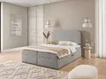 Boxspringbett Schlafzimmerbett AMADOR 180x200cm Stoff Coral Grau