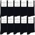 Occulto Herren 100% Baumwollsocken 10-20er Pack (Modell: Ingo) - Schwarz - 43-46