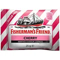 Fisherman's Friend Cherry | Karton mit 24 Beuteln | Kirsche und Menthol Geschmack | Zuckerfrei für frischen Atem