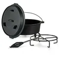 Klarstein Guernsey Premium Dutch Oven 6.0 BBQ-Topf Gusseisen Standfüße Größe M / 6 qt Schwarz