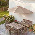 Sonnenschirm halbrund Parla, Halbschirm Balkonschirm, UV 50+ Polyester/Alu 3kg 300cm creme ohne Ständer