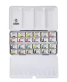 Schmincke – Akademie Aquarell Farbkasten, Vollsortiment 24 x 1/1 Näpfchen, 75 425 097, Metallkasten, hoch lichtechte Farbtöne, feine Künstler-Aquarellfarben
