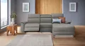 Ecksofa HOME AFFAIRE "Pareli, L-Form, 259cm,m. Recamiere, Echtleder, Kunstleder, Webstoff", grau, B:259cm H:98cm T:163cm