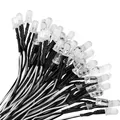 LEDDioden mit rundem Kopf, ultrahell, 12 V, 20 cm, vorverdrahtet, Kaltweiß, 5...