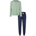 Phil & Co. Schlafanzug Herren Pyjama lang (2 tlg) Baumwolle blau|grün XL