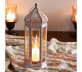 Marrakesch Orient & Mediterran Interior Teelichthalter Orientalische Laterne Dekoration Raki Weiss klar (1 St), Handarbeit