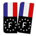 2 x Kennzeichen Sticker passgenau für EU Feld 11x5cm Design Aufkleber für Nummernschild Folie KFZ Schwarz oder mit Fahne waschstraßenfest R167 (07 Frankreich, Mit Flagge)