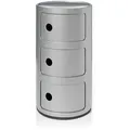 Kartell Container Componibili silberfarben, Designer Anna Castelli Ferrieri, 58.5 cm