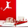 Colognecards Pop-Up Karte Fußballfan rot / weiss