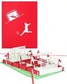 Pop Up Karte Fußballfan Rot & Weiß - 3D Fußball Geburtstagskarte & Einladungskarte zum Geburtstag von Fans von Bayern, Köln, Nürnberg, Mainz u.v.m.