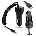 Ladekabel für Samsung Galaxy A17 A56 A36 A26 A16 Kabel 15W KFZ Ladegerät USB-C, Farbe:Schwarz - Schwarz