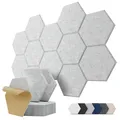 Hexagon Akustikplatten, 12 Stück Schallabsorber für Tonstudio, Wohnzimmer, Ga...