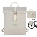 LARKSON Fahrradtaschen für Gepäckträger Damen Beige - Tammo Bike - 2 in 1 Fahrrad Tasche Rucksack & Gepäckträgertasche Hinten - Wasserabweisend