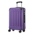 YONSLY Koffer Suitcase L Lila, Trolley Reisekoffer, Rollkoffer Handgepäck mit 4 Rollen 360°, Hartschalenreisekoffer, Zahlenschloss, Weicher Gummigriff