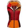 Navahoo Steppweste Shadaa Multikulti Ärmellose Damen Weste im Colourblocking-Stil und Kapuze braun|bunt XS (34)