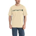 Carhartt Herren-T-Shirt, lockere Passform, leicht, kurzärmelig, Logo-Grafik, Hafermilch, Mittel