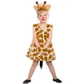 Festartikel Müller GmbH Kostüm Giraffe Tier Kleid für Kinder Verkleidung braun 116/128 | 116/128