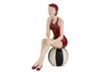 Moritz Dekofigur Deko Figur Pin Up Girl 30cm Lady Burlesque 50 /60 er Jahre, Polyresin Figuren Deko Geschenk Geometrische TierFigur Modern Skulptur