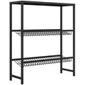 Homcom Getränkekistenregal, Schwarz, Metall, 33x113.5x103 cm, Küchenzubehör, Flaschenträger