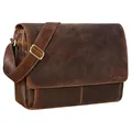 STILORD "Como Vintage Umhängetasche Herren Leder Messenger Bag Business Laptoptasche 15,6 Zoll Herren Unitasche Echtleder Schultasche für Büro & Alltag Farbe:kansas - braun