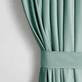 Restilo Set Vorhang H 245 x B 140 cm mit Raffhalter 54 x 10 cm Velvet Optik M...