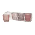 Windlicht Teelichthalter Glas lackiert rose Farbmix Höhe 7,5 cm Ø 7,5 cm 4er-Set