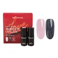 NÉONAIL UV Nagellack Set - Gel Nägel Set MOMENTS OF LOVE – NÉONAIL Farben - UV Lack - Gel Nägel - Nageldesign - Glänzendes Beige Simple Bliss 7,2 ml & Glitzerndes Schwarz Cheerful Nights 7,2 ml