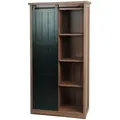 MCW Schrank, Braun, Schwarz, Holz, 76x163x38 cm, Schlafzimmer, Kleiderschränke, Schwebetürenschränke