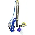 Tiefbrunnenpumpe, 3 Zoll Brunnenpumpe mit Druckschalter 8,4 Bar 3780 L/h