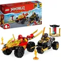 LEGO 71789 NINJAGO Verfolgungsjagd Set mit Kais Flitzer und Ras' Motorrad, Spielzeug für Kinder ab 4 Jahren, Ninja-Auto-Spielzeug zum Bauen, Minif... - Bronze