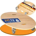 Rollbrett24® Wheel – Werkstatt Rollbrett aus Holz, 240kg Tragkraft, für Reifen & Felgen bis 19 Zoll, rundes Transportrollbrett, Planzenrollbrett