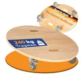 Rollbrett Wheel – Werkstatt Rollbrett aus Holz, 240 kg Tragkraft, für Reifen & Felgen bis 19 Zoll, rundes Transportbrett mit 4 Rollen & Bremsen, Made in Germany