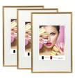 IDEAL TREND 2er 3er 5er Pack Photo Style Set Bilderrahmen Wanddeko Collage Poster Kunststoff Rahmen: Farbe: 3er Pack Gold | Format: 20x30