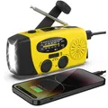 Solar Radio Tragbar Kurbelradio Dynamo Radio AM FM 2000mAh Powerbank LED Taschen
