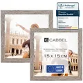 CABBEL Bilderrahmen MDF Holzrahmen Fotorahmen modern Collagen Foto Poster Galerie Wanddeko, für 2 Bilder (2 St), 15x15 cm Eiche Dunkel Wohnzimmer elegant Schmal Foto Schlafzimmer braun 15 cm x 15 cm