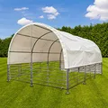 Unterstand Weidezelt Weideunterstand Pferd Stall Zelt Gatter + Plane 4x6 m mobil