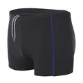 Aquarti Herren Badehose Kurz mit Kontrastpaspel, Farbe: Schwarz/Blau, Größe: M