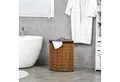 HOMCOM Wäschekorb mit Deckel 55L Laundry Baskets mit Griffen, herausnehmbarer Wäschesack (Wäschetonne, 1 St., Wäschesammler), für Waschküche Badezimmer Schlafzimmer Braun