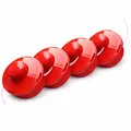 NEMAXX® FS2 Tap & Go Fadenkopf (Trimmerkopf) – Tippautomatik Doppelfaden – für Motorsense/Freischneider – M10 x 1,25 Linksgewinde – 2 mm – Schnittkreis 380 mm – Rot (4 Stück)