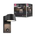 Paulmann 94453 LED Außenleuchte Außenwandleuchte Capea mit Bewegungsmelder IP44 incl. 1x6 Watt Außenbeleuchtung Schwarz Außenlampe Aluminium 3000 K