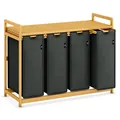 AdelDream Premium Wäschekorb 200L – 4 Fächer, ausziehbarer & abnehmbarer Wäsc...