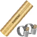 Poppstar Messing Schlauchverbinder 1/2 Zoll (12-20mm), 2 Schlauchschellen