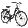 Licorne Bike Stella Premium City Bike 20,24,26 und 28 Zoll Fahrrad für Mädchen Herren und Damen 21 Gang (6 Gang bei 20 Zoll) Holland Citybike