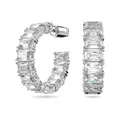 Millenia Kreolen Oktagon-Schliff von Swarovski - Weiß, Rhodiniert