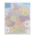 Postleitzahlen-Karte Deutschland 1 : 750 000. Wandkarte Grossformat mit Metallstäben