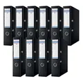 Donau Premium Ordner Breit 10er Pack/DIN A4 / 7,5 cm / 10 Stück/Schwarz/Kunststoffbezug PP/Carton Papier Schlitzordner Büroordner Aktenordner Ringordner/Grünen Punkt