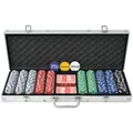 Poker Set mit 500 Chips Aluminium Pokern Koffer Pokerkoffer