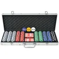 Poker -Set mit 500 Chips Aluminium